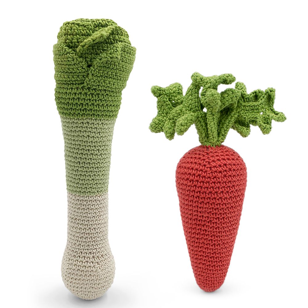 Cadeaux - KIT IMITATION - HOCHET POUR BÉBÉ EN COTON BIO - MYUM - THE VEGGY TOYS