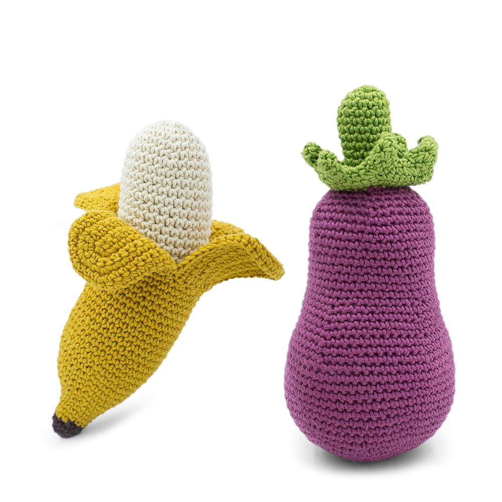 Cadeaux - KIT IMITATION - HOCHET POUR BÉBÉ EN COTON BIO - MYUM - THE VEGGY TOYS