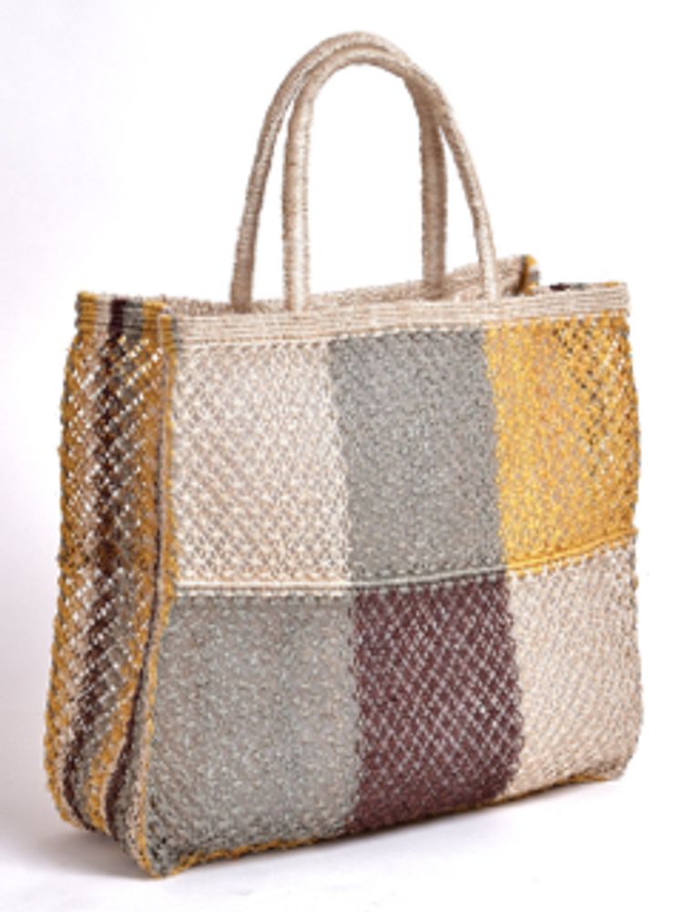 Sacs et cabas - Sac en macramé en jute avec motif patchwork - MAISON BENGAL