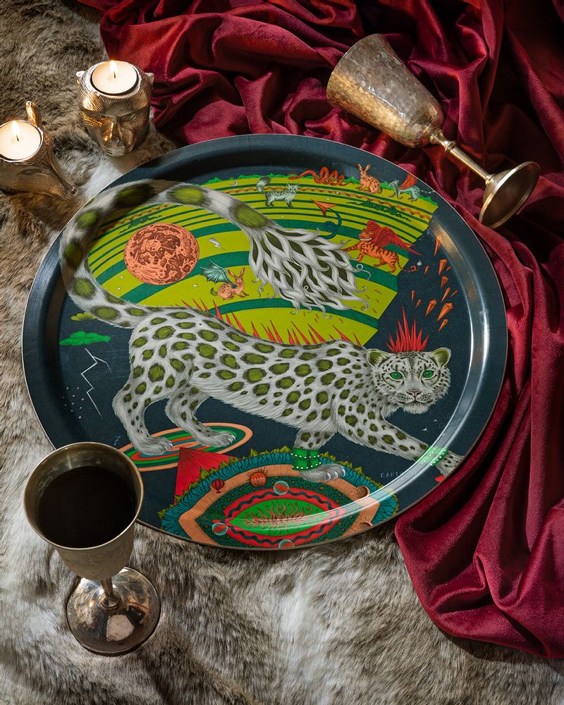 Dessous de plat - Snow Leopard/Forest - Plateau - Set de table - Sous-verre - JAMIDA OF SWEDEN