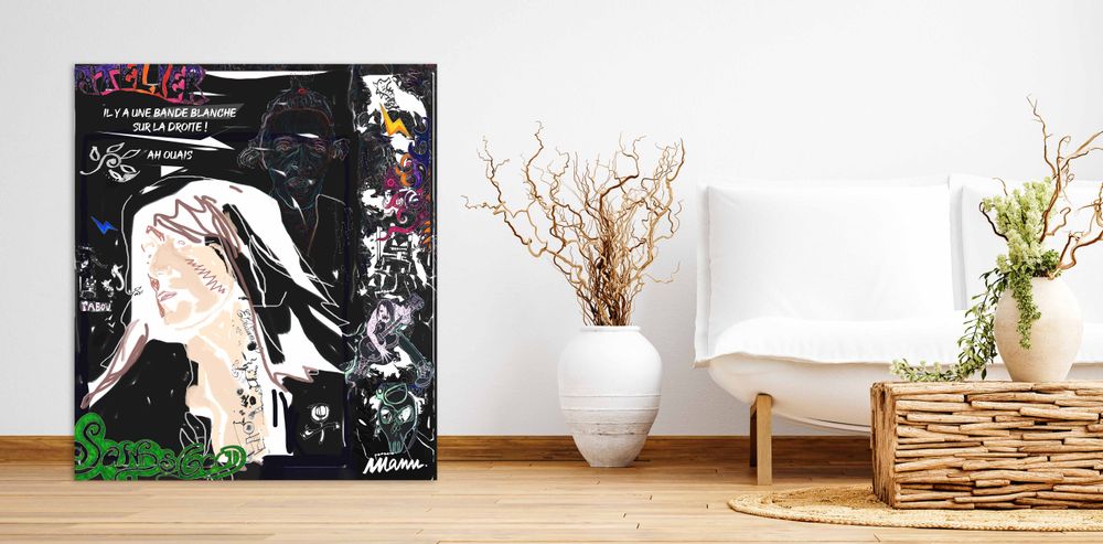 Paintings - “THERE IS 1 WHITE BAND” - L'ATELIER D'ANGES HEUREUX
