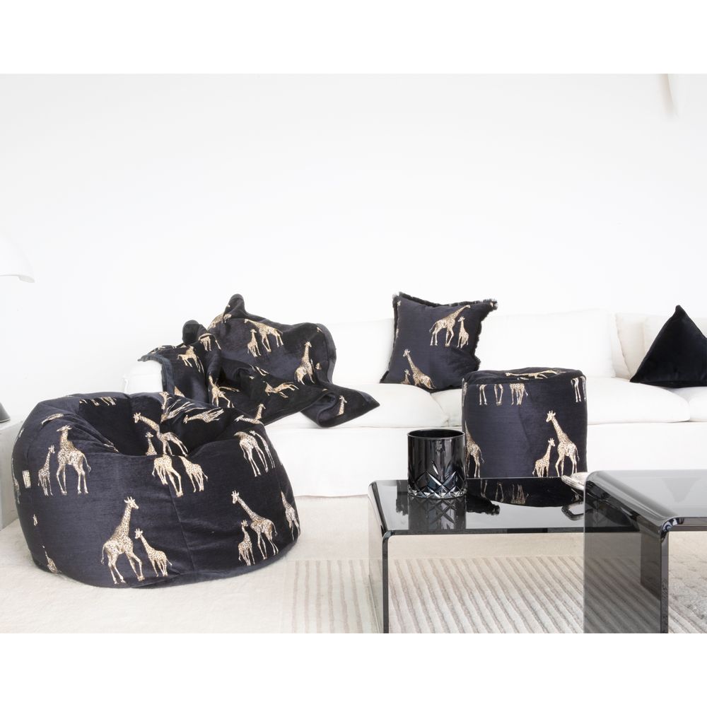 Coussins - Pouf velours brodé - MX HOME