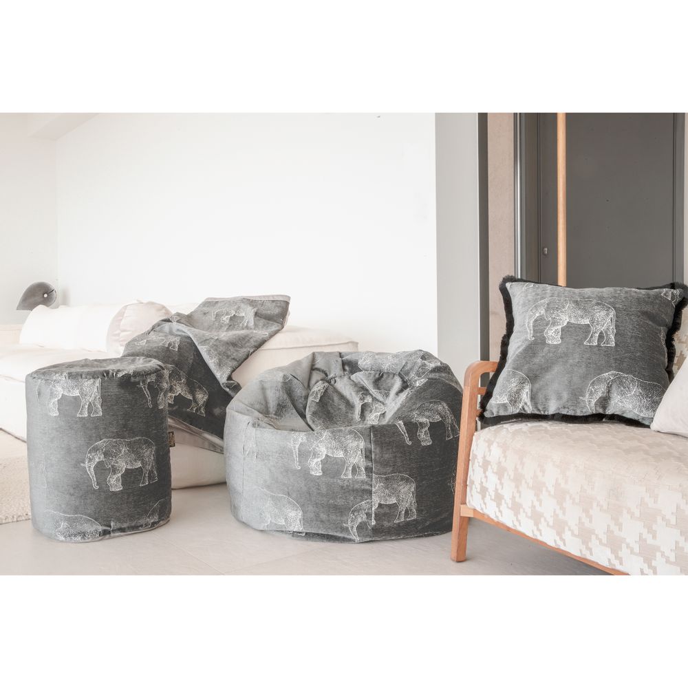 Homewear - Embroidery velvet pouf - MX HOME