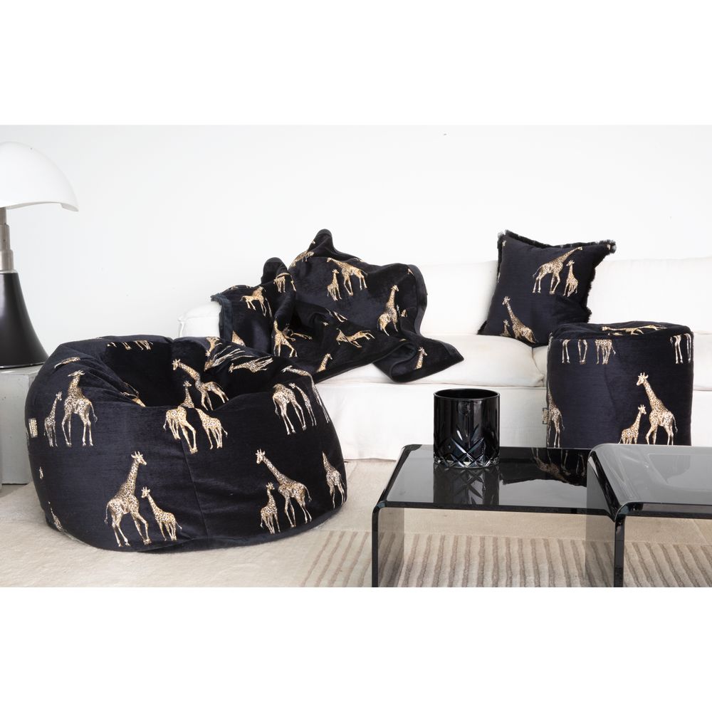Homewear - Embroidery velvet pouf - MX HOME
