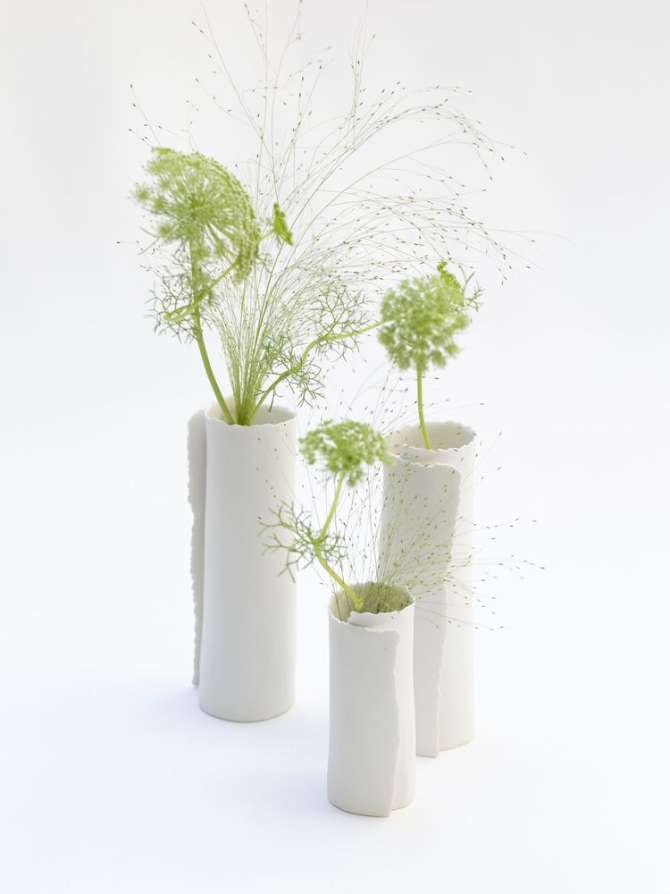 Vases - ARK 2 porcelain biscuit vase H=12cm, D=4.5cm. - YLVAYA DESIGN