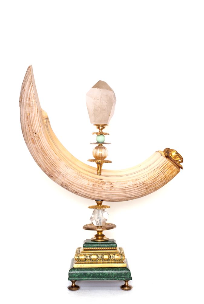 Console table - Hippo tooth, rock cristal top - DUPONT BERLIN