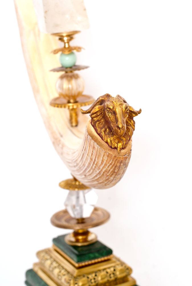 Console table - Hippo tooth, rock cristal top - DUPONT BERLIN