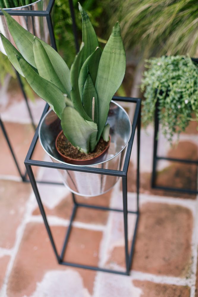 Flower pots - Black Metal Pot AX70036 - ANDREA HOUSE