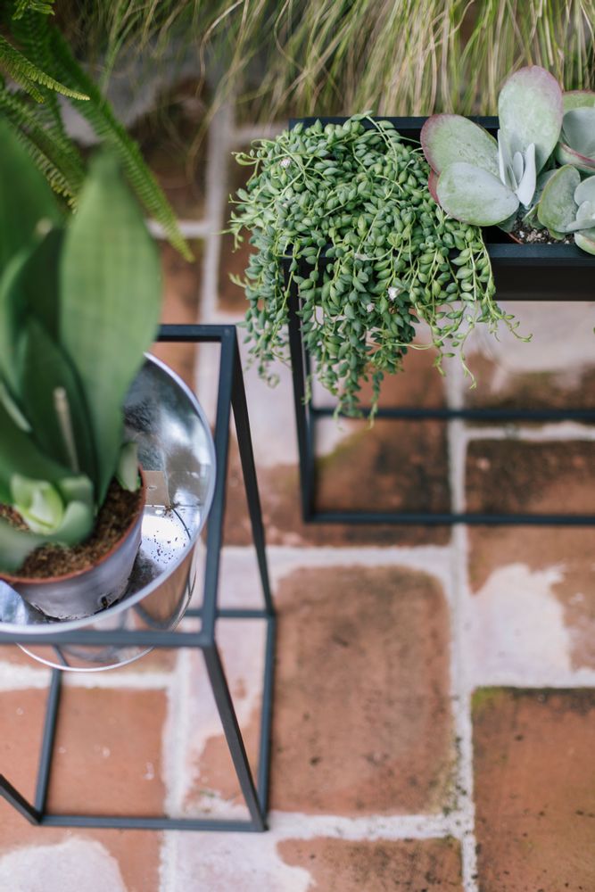 Flower pots - Black Metal Pot AX70036 - ANDREA HOUSE