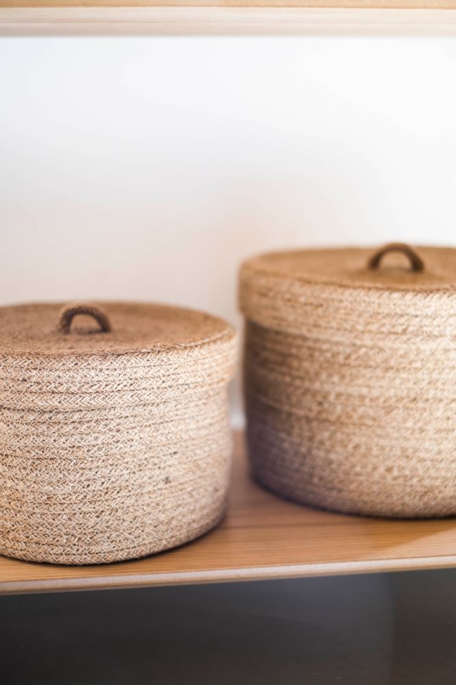 Caskets and boxes - Set of 2 jute boxes AX70194 - ANDREA HOUSE