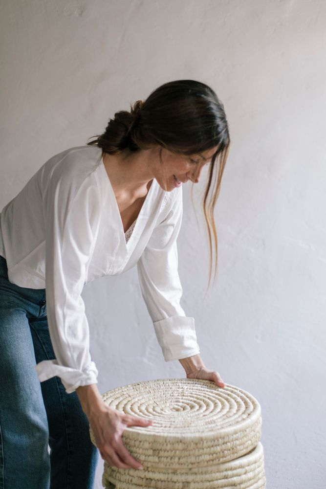Laundry baskets - Palm leaf laundry basket BA70196 - ANDREA HOUSE