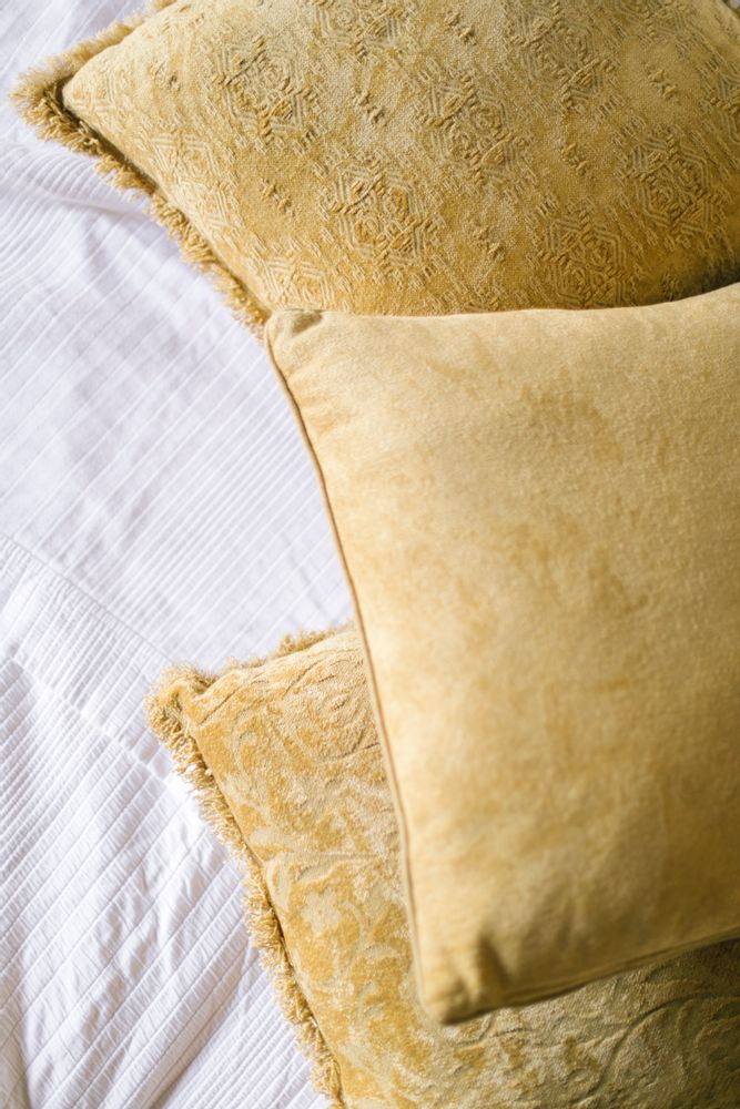 Fabric cushions - Harmony Mustard Cotton Cushion AX70201 - ANDREA HOUSE