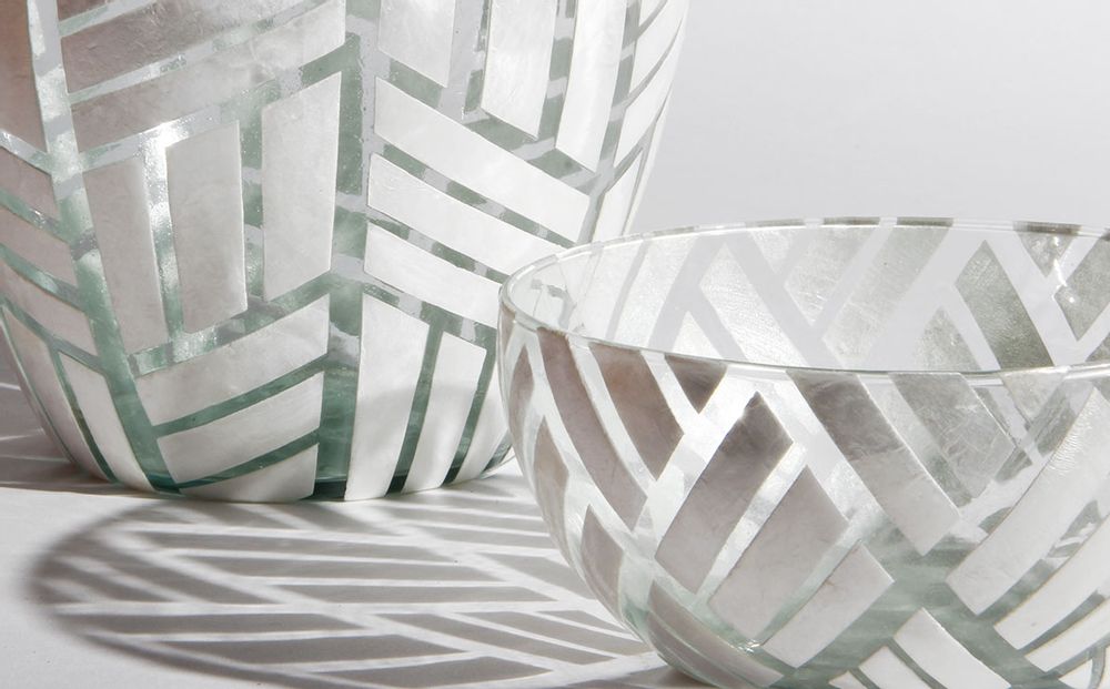 Vases - Vase en verre et nacre - ITHEMBA