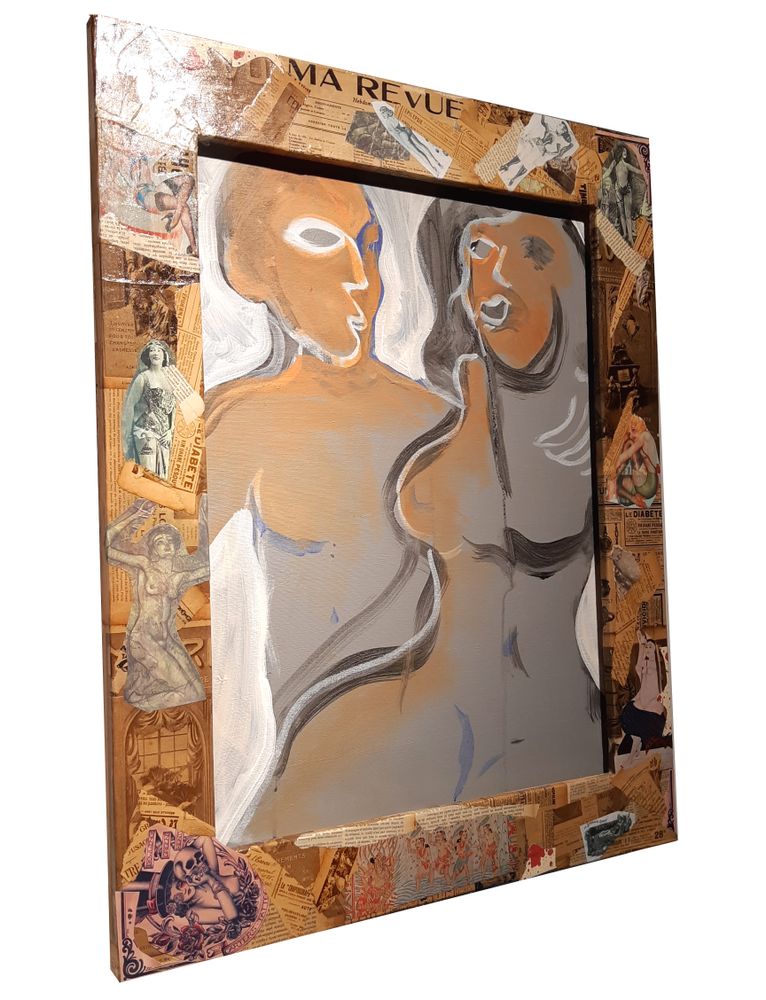 Paintings - “WE” Original painting - L'ATELIER D'ANGES HEUREUX