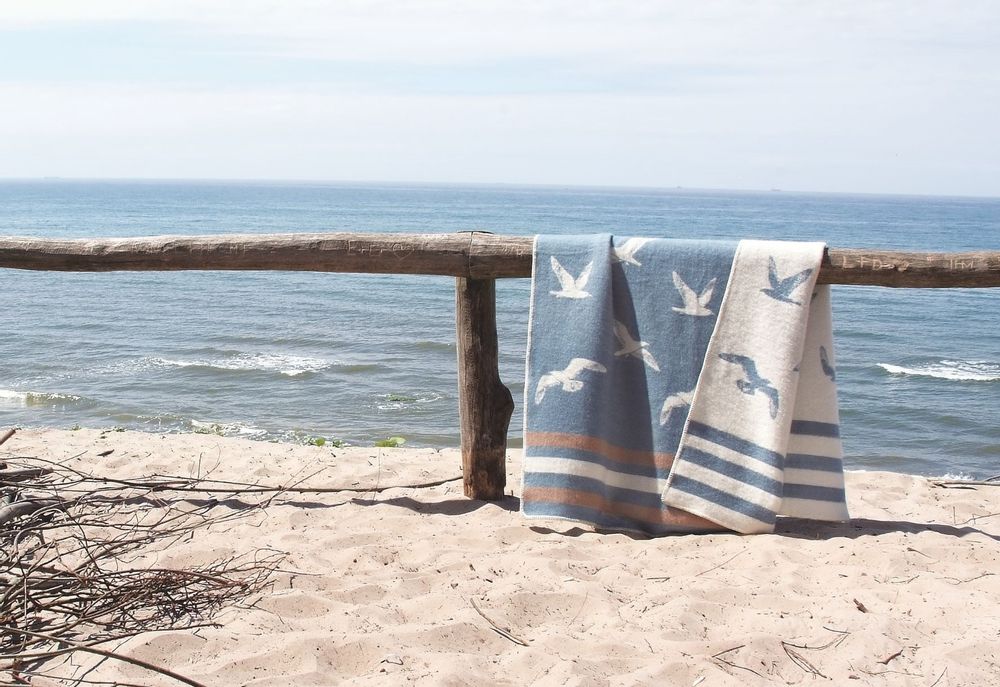 Plaids - Couverture en laine mouettes - 130 x 180 cm - J.J. TEXTILE LTD