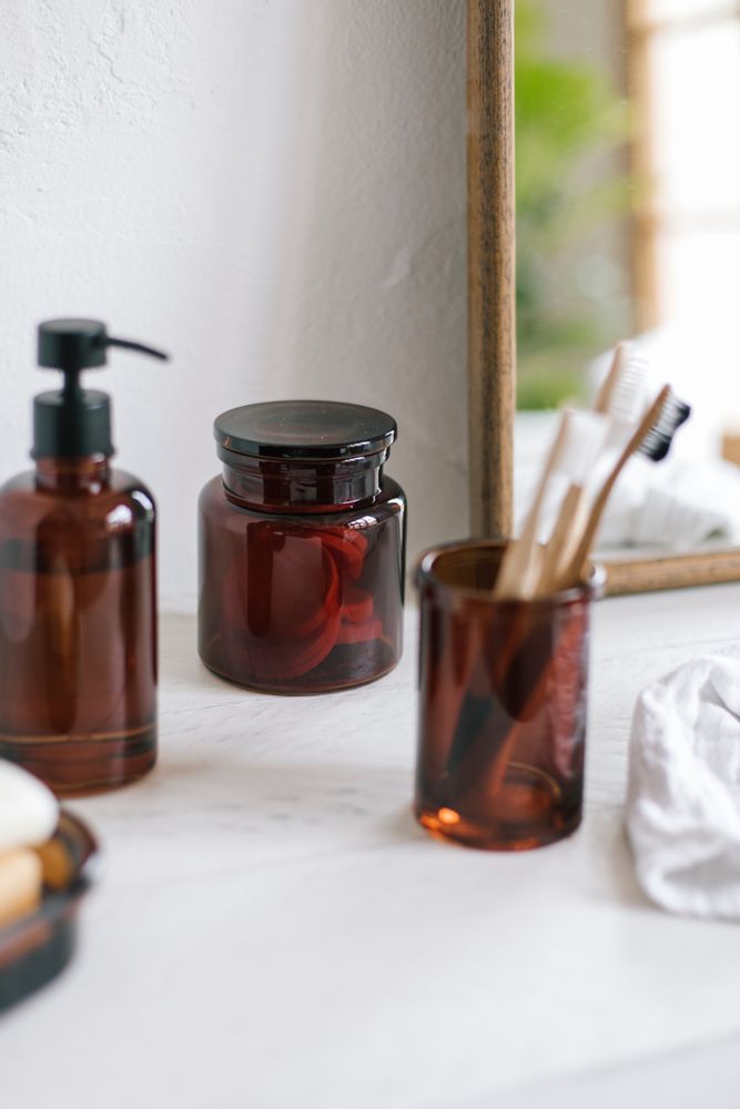 Mounting accessories - Amber glass Toothbrush holder BA70103 - ANDREA HOUSE