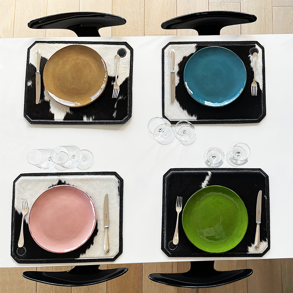 Formal plates - Cowhide and wool felt placemats - L'ATELIER DES TANNERIES