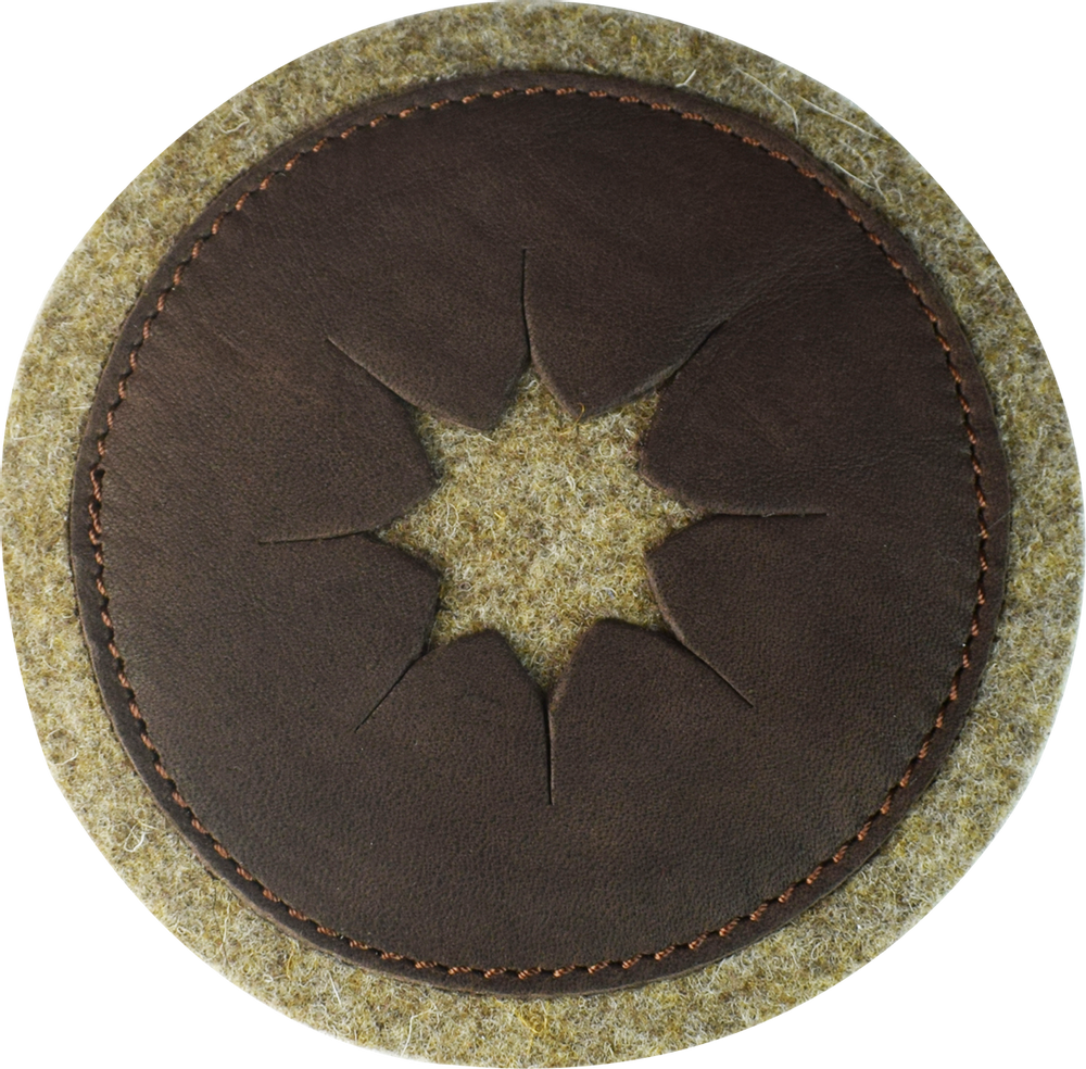 Accessoires pour le vin - Coasters made of wool felt and cowhide - L'ATELIER DES TANNERIES