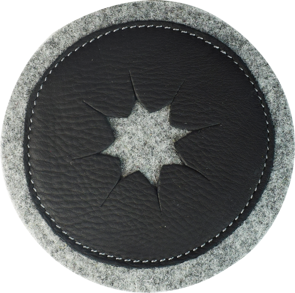 Accessoires pour le vin - Coasters made of wool felt and cowhide - L'ATELIER DES TANNERIES