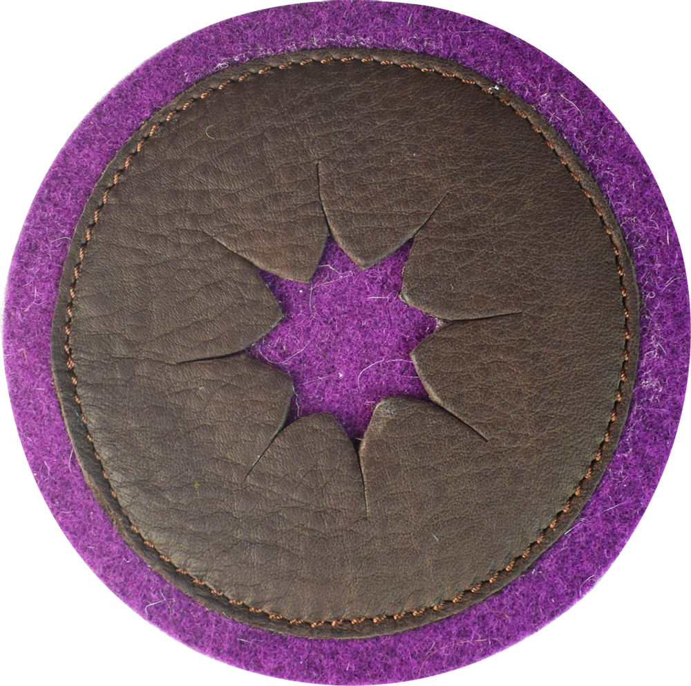 Accessoires pour le vin - Coasters made of wool felt and cowhide - L'ATELIER DES TANNERIES