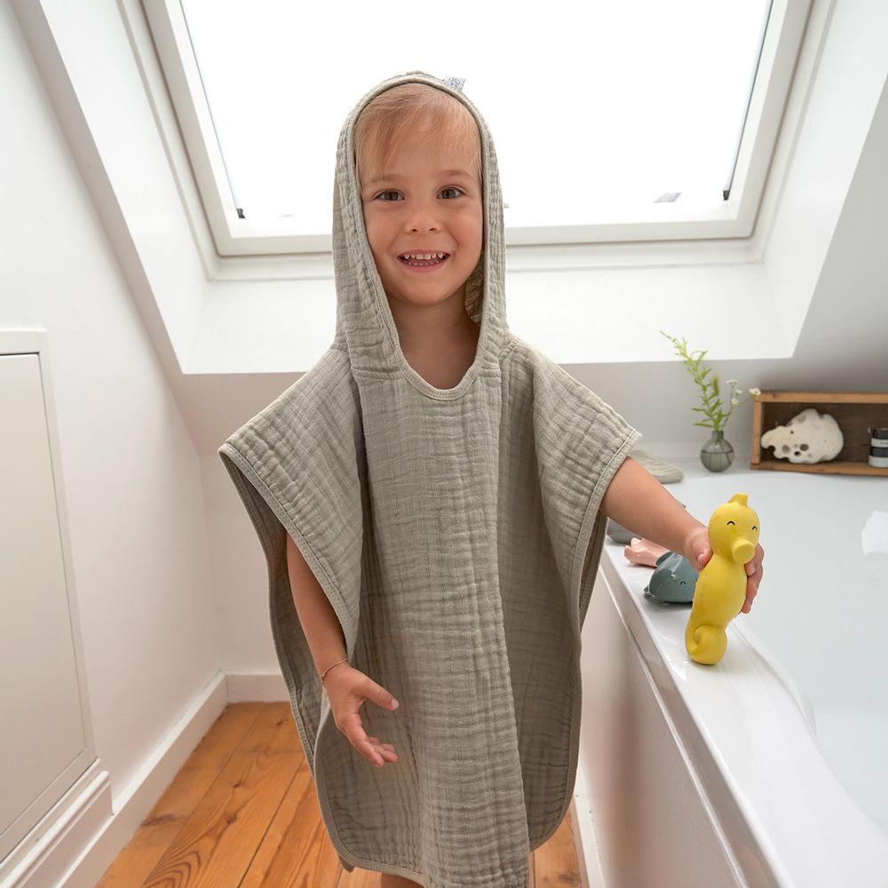 Children's bathtime - LÄSSIG Muslin Bathrobe, Poncho and Hooded Towel - LASSIG GMBH