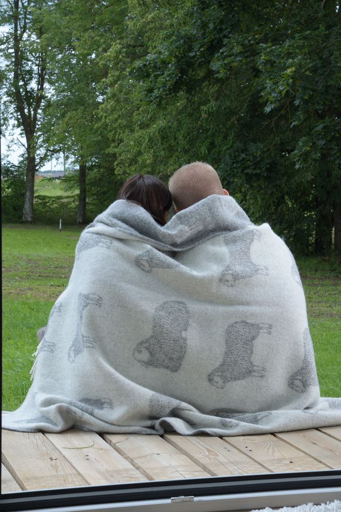 Plaids - Couverture en laine de mouton - 130 x 180 cm - J.J. TEXTILE LTD