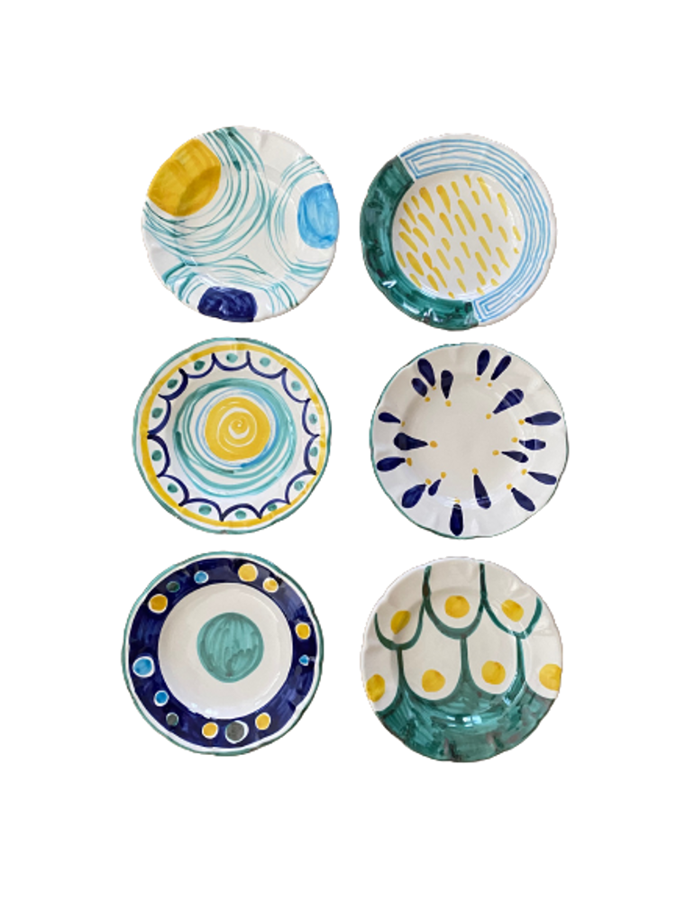 Assiettes au quotidien - Assiettes en céramique peintes à la main diamètre cm 26, cm24,cm 20 - CERASELLA CERAMICHE
