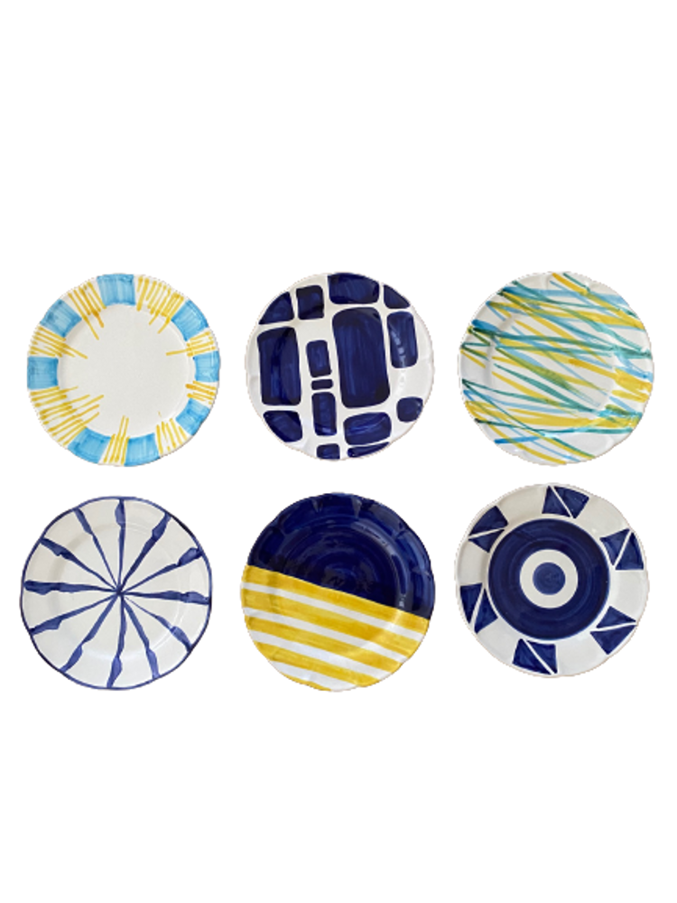 Assiettes au quotidien - Assiettes en céramique peintes à la main diamètre cm 26, cm24,cm 20 - CERASELLA CERAMICHE