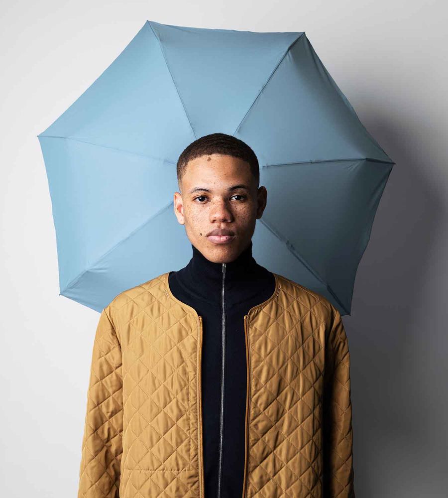 Travel accessories - Compact umbrella - Stone Blue - Victor - ANATOLE