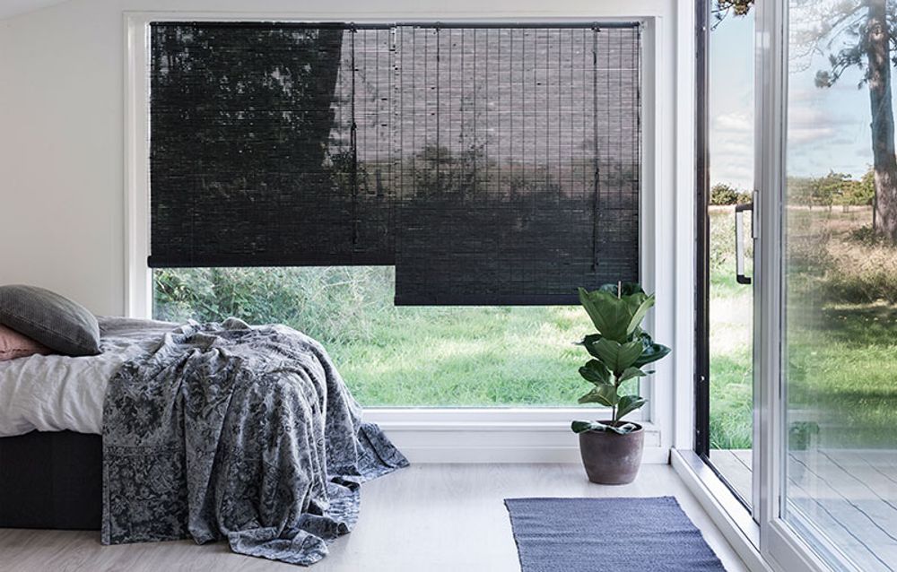 Curtains and window coverings - Black bamboo roller blind - COLOR & CO