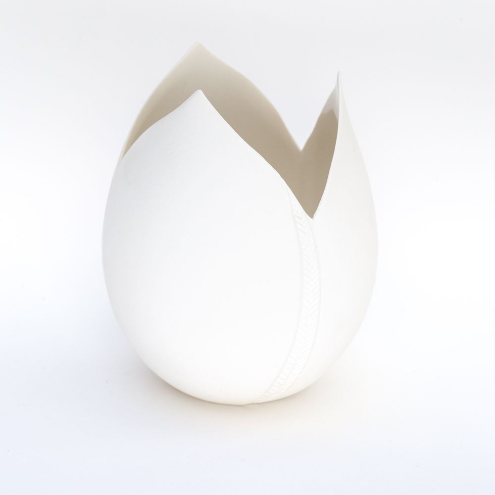 Vases - TULIP vase in porcelain biscuit H=15.5cm, D=9cm - YLVAYA DESIGN