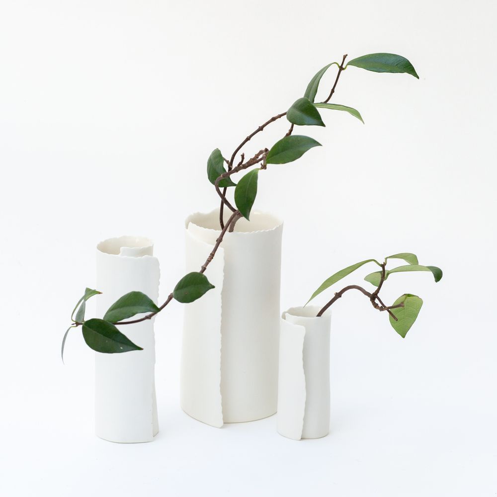 Vases - ARK 2 porcelain biscuit vase H=12cm, D=4.5cm. - YLVAYA DESIGN