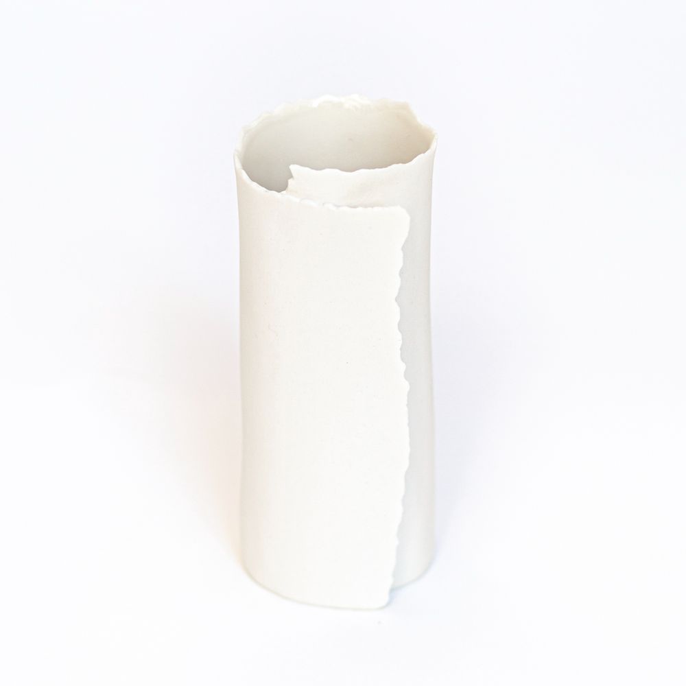 Vases - ARK 2 porcelain biscuit vase H=12cm, D=4.5cm. - YLVAYA DESIGN