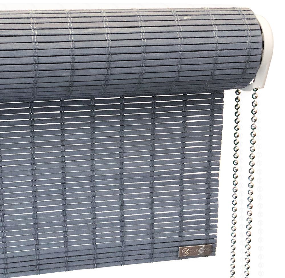 Curtains and window coverings - Steelgrey bamboo roller blind, with chain pull - COLOR & CO