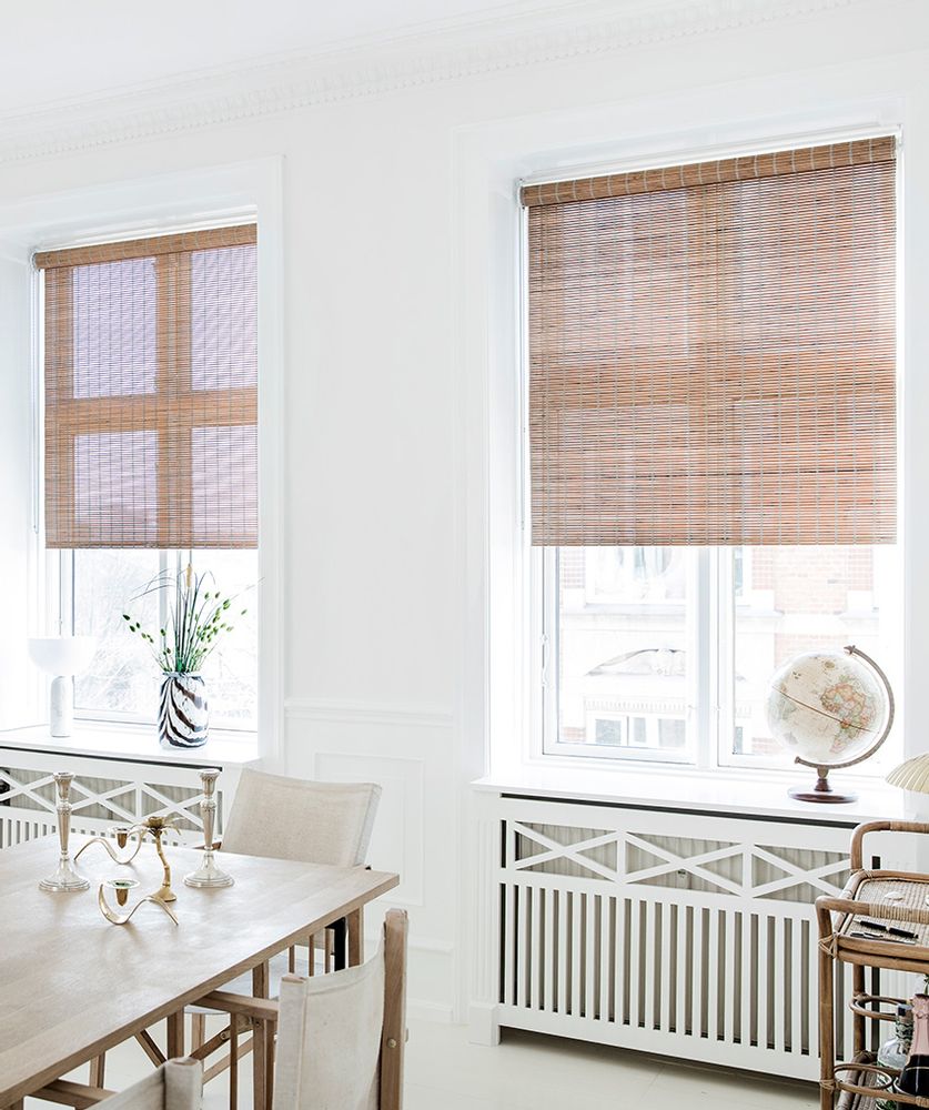 Curtains and window coverings - Grey stain bamboo roller blind, with chain pull - COLOR & CO