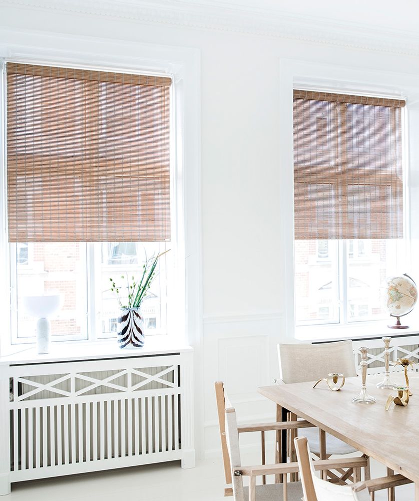 Curtains and window coverings - Grey stain bamboo roller blind, with chain pull - COLOR & CO
