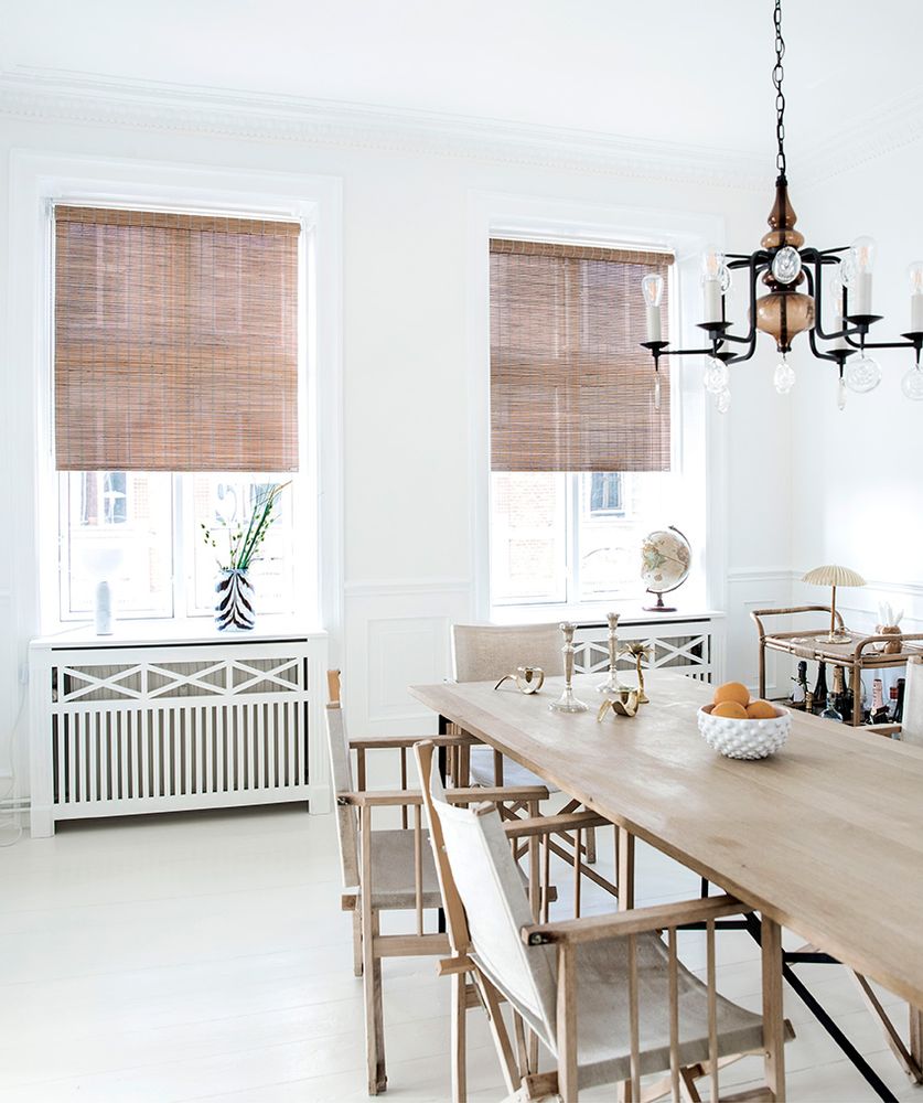 Curtains and window coverings - Grey stain bamboo roller blind, with chain pull - COLOR & CO