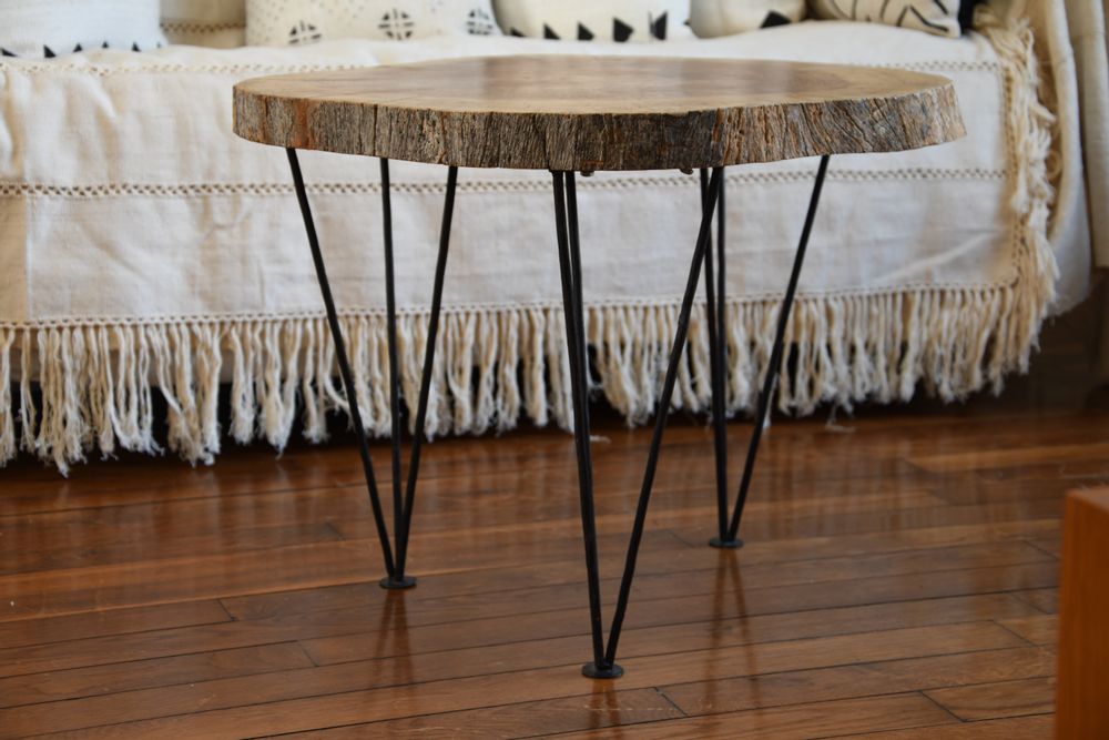 Unique pieces - DIEGUY Wood and Wrought Iron Coffee Table - MAISON LAADANI