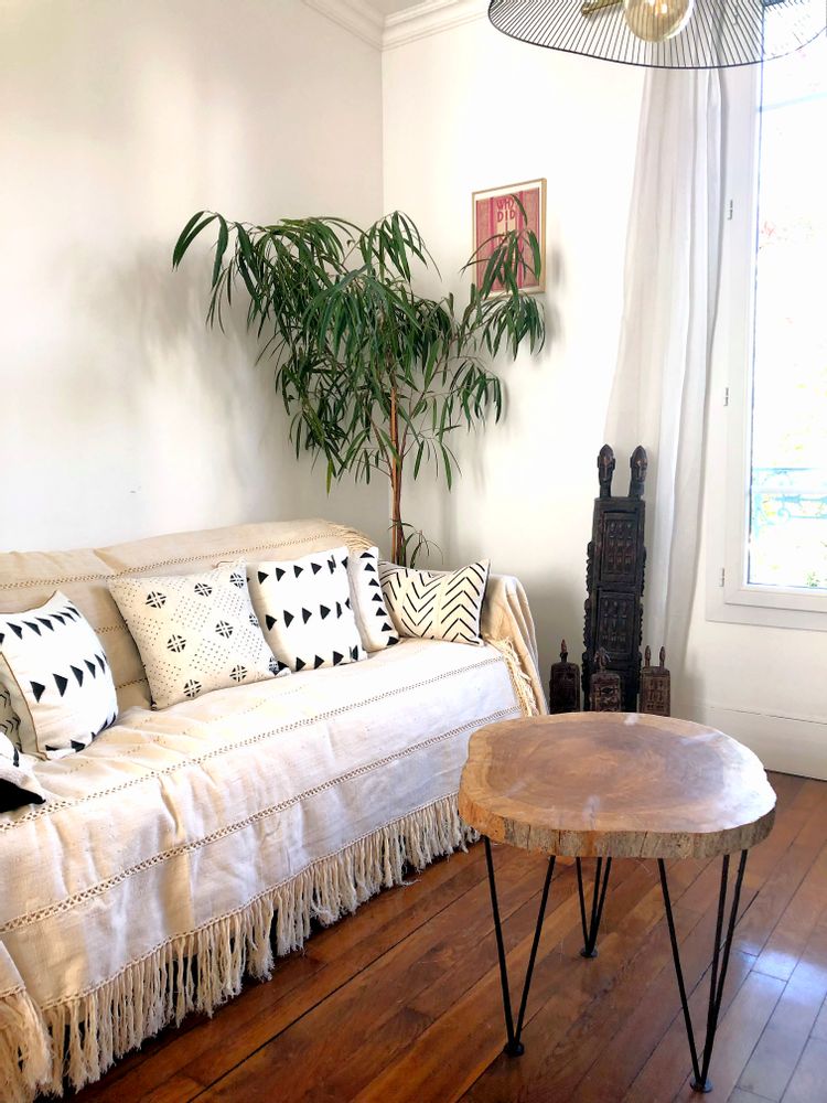 Unique pieces - DIEGUY Wood and Wrought Iron Coffee Table - MAISON LAADANI