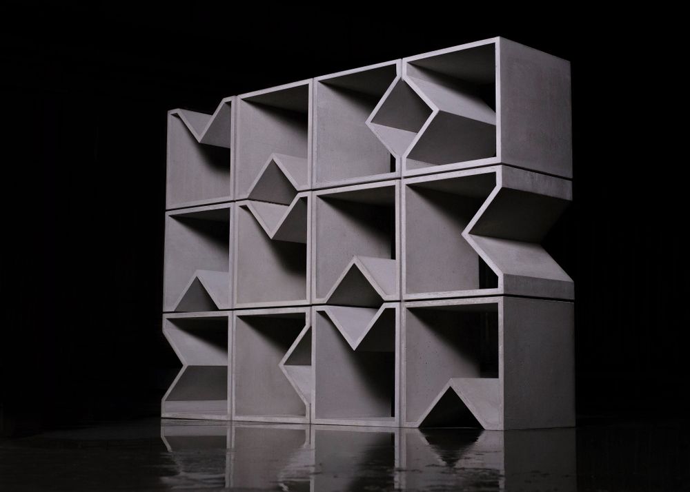Shelves - ANGULUS MUTATIO Concrete stool / shelving system / table / modular room divider - CO33 EXKLUSIVE BETONMÖBEL