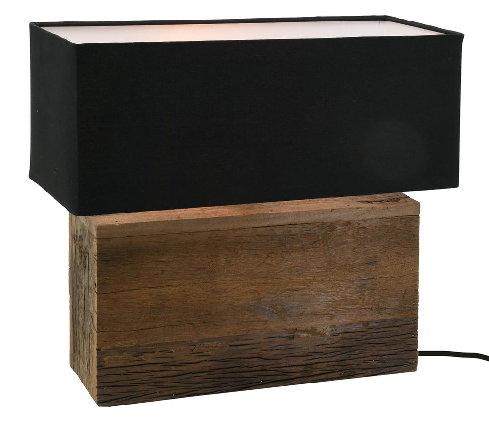 Lampes à poser - Lampe rectangulaire en bois recyclé - AUBRY GASPARD