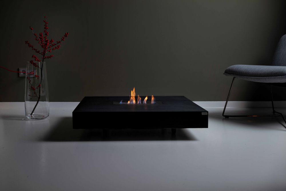 Tables basses - TABULA IGNIS Table de salon en béton avec ou sans cheminée éthanol - CO33 EXKLUSIVE BETONMÖBEL