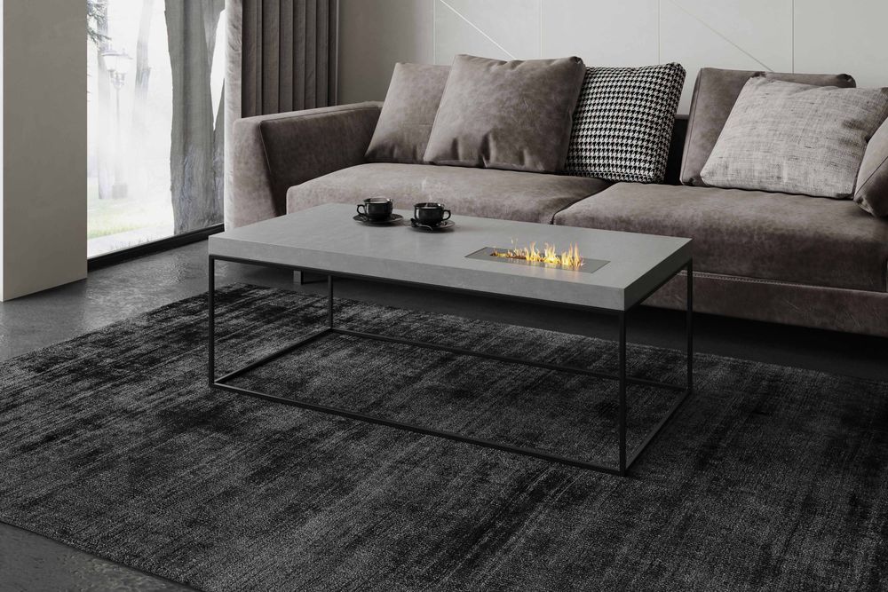 Coffee tables - TABULA CUBICOLO IGNIS Concrete Table with steel frame with or without fireplace - CO33 EXKLUSIVE BETONMÖBEL