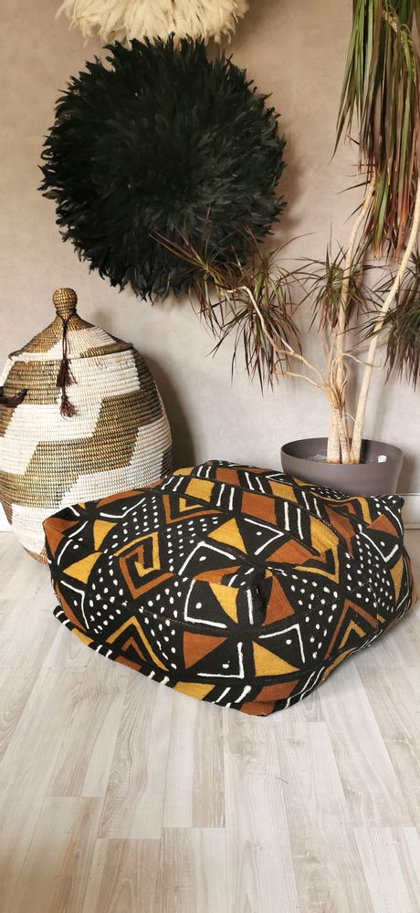 Ottomans - Alioune Big Bogolan Pouf - MAISON LAADANI