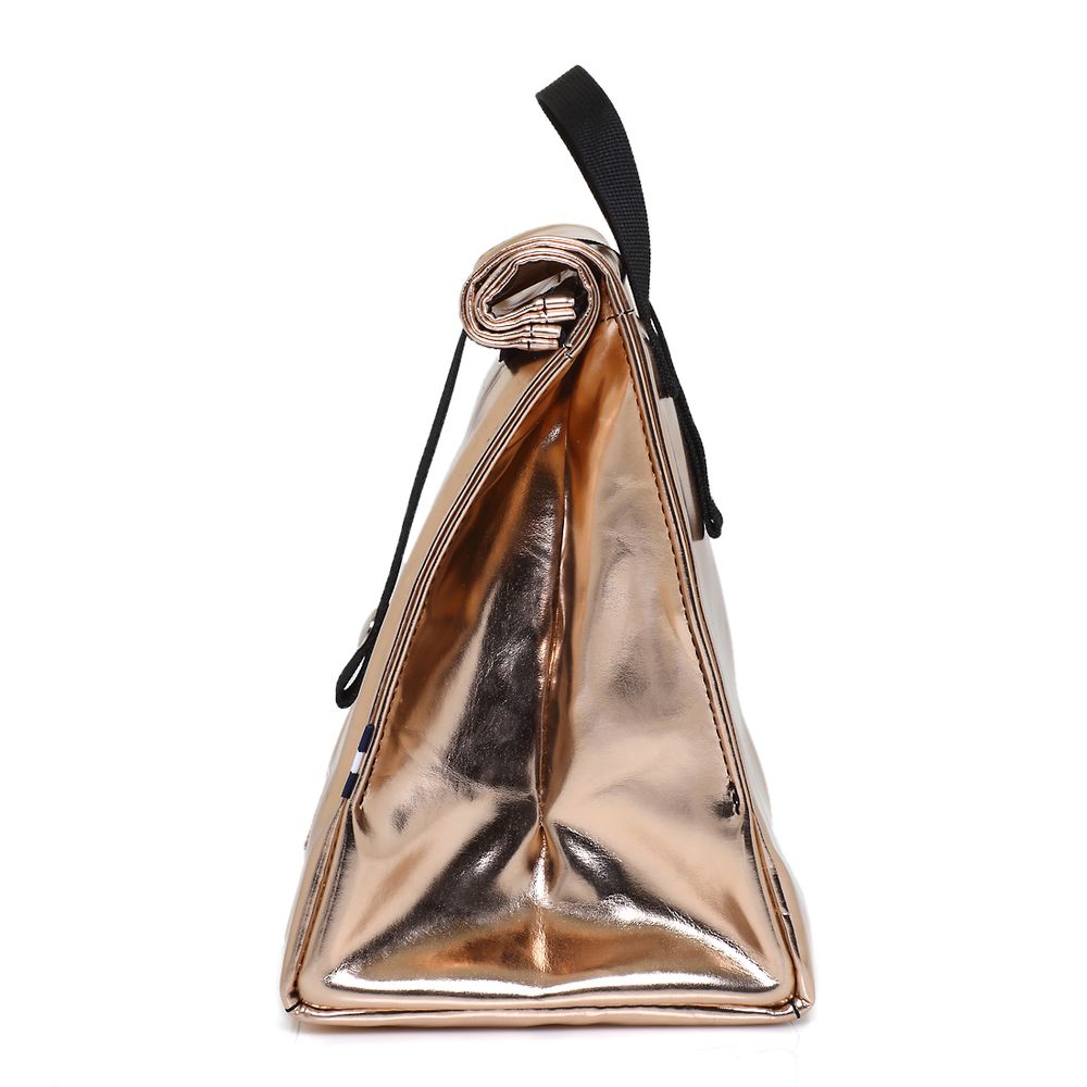 Stationery - Lunchbag Pink Gold with Black Strap - THE LUNCHBAGS