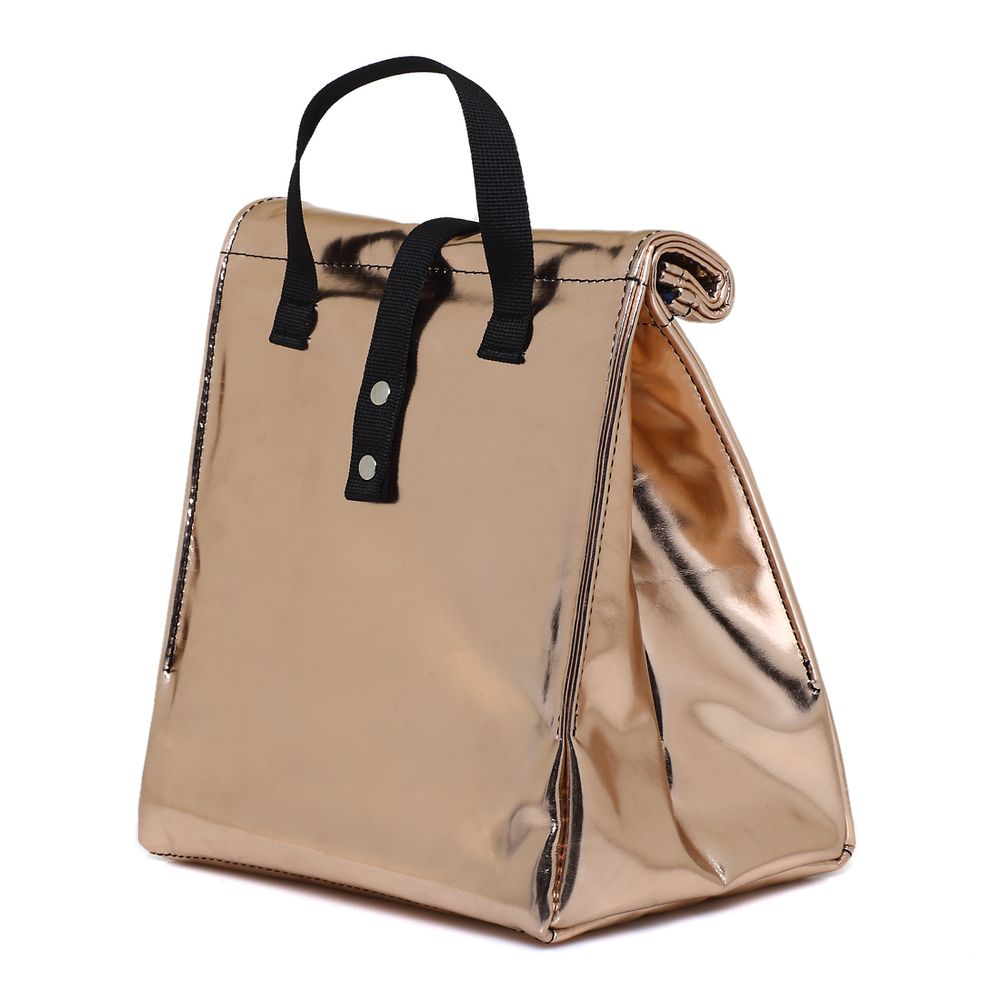 Stationery - Lunchbag Pink Gold with Black Strap - THE LUNCHBAGS