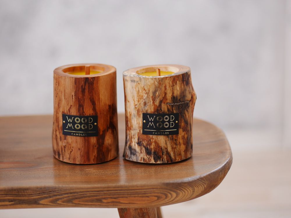 Cadeaux - UBUD S | Bougie intérieure en bois, cire d'abeille et huiles naturelles | Format cadeau parfait - WOOD MOOD