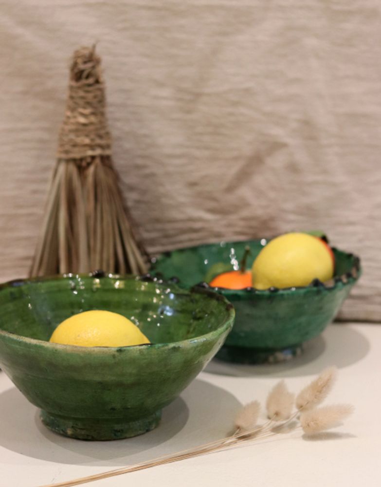 Pièces uniques - Vaisselle et bougeoirs de Tamegroute. - CHIC-INTEMPOREL