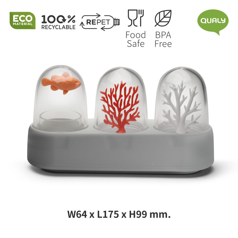 Assiettes au quotidien - Ocean Ecology - Porte-cure-dents + Salière et poivrière - Ustensiles de cuisine : Salle à manger Spice Cactus Salle à manger et vaisselle Party - QUALY DESIGN OFFICIAL