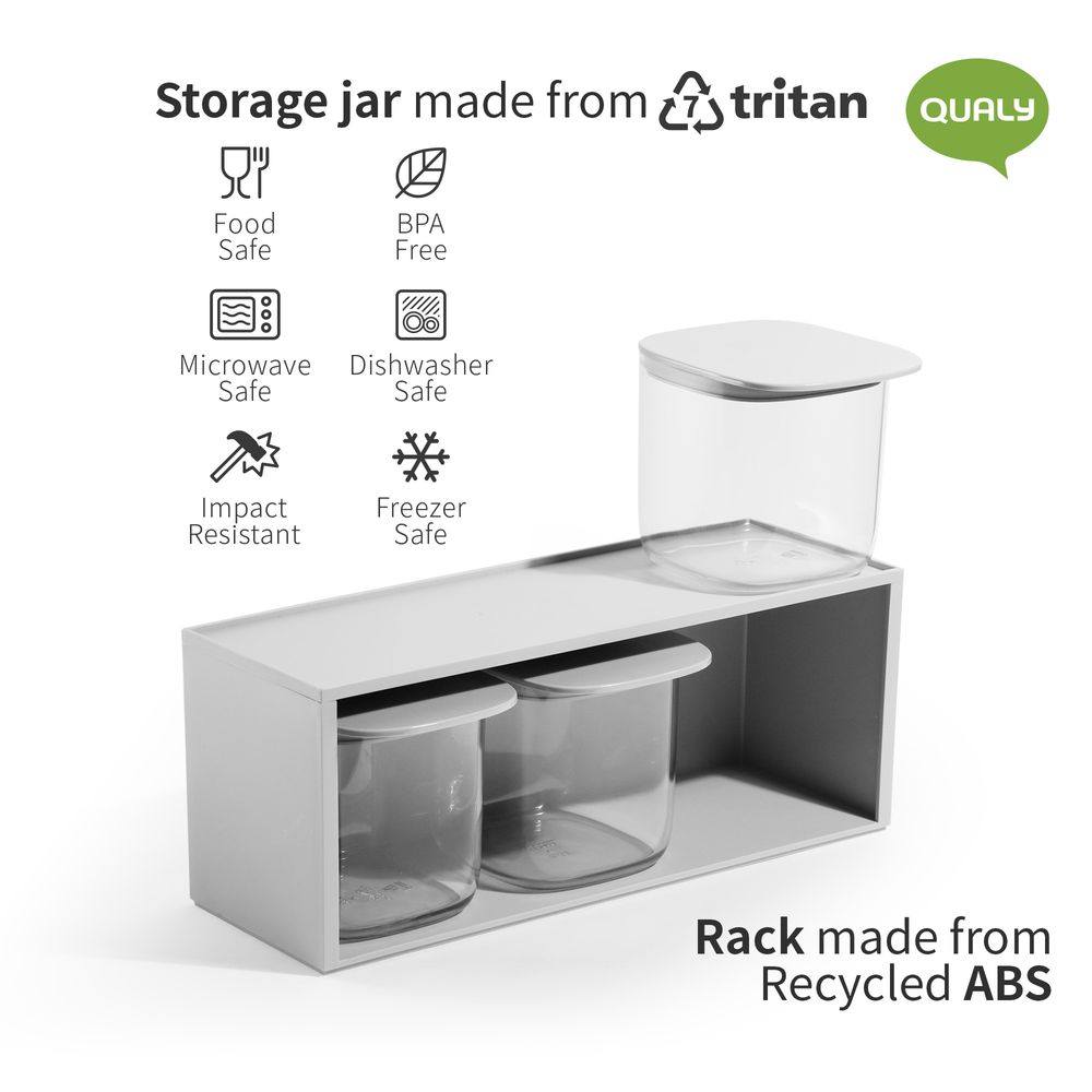 Everyday plates - Flat Top Storage Jar  Drawer Rack - Kitchenware : Party Drinking glass Coaster Canister Jar Tea and Coffee 100% recyclable. - QUALY DESIGN OFFICIAL